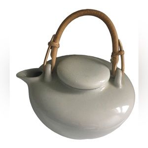 Vintage teapot with bamboo handle